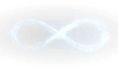 Abstract infinity PNG continuous line loop with flowing ribbon element and hand drawn watercolor background.