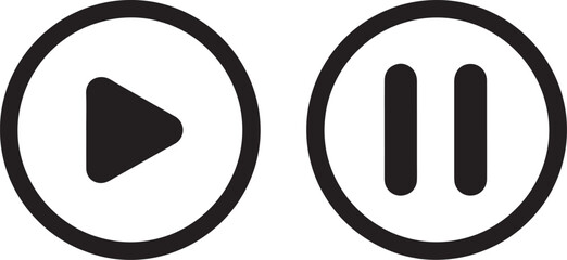 Play pause button icon vector illustration . Play and pause icon in trendy style design.