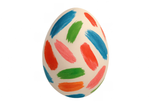 Painted easter egg with colorful brush strokes celebrating tradition - Powered by Adobe