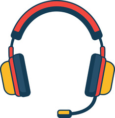 illustration of a headset with a microphone