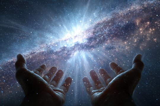 Divine Touch: Hands of God Shaping the Galaxy in the Vastness of Space