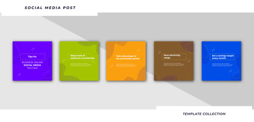 Tips social media tutorial, tips, post banner layout template background design element