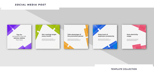 Tips social media tutorial, tips, post banner layout template background design element