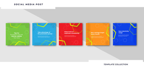 Tips social media tutorial, tips, post banner layout template background design element