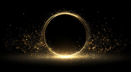 ラグジュアリーなゴールドのグリッターサークル（イベント、記念日、ビジネス・表彰、エンタメ、動画）