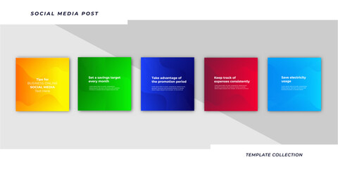 Tips social media tutorial, tips, post banner layout template background design element