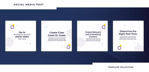 Tips social media tutorial, tips, post banner layout template background design element