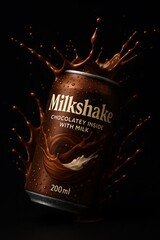  Dynamic Chocolate Milkshake Can Splash