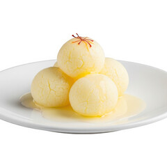 Rasgulla, a syrupy dessert popular in india isolated on transparent background