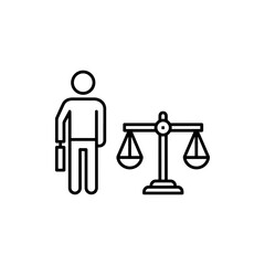 Modern law and justice concept with professional, scales of justice, and legal representation, suitable for websites, apps, and presentations, perfect for legal firms