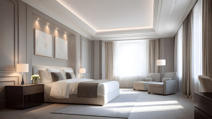 Fototapeta premium Luxurious Modern Hotel Suite Interior