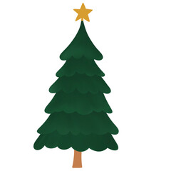 Festive Celebration, Christmas Tree, Home, Illustration, Holiday Spirit, Minimalist View, Cheerful Concept