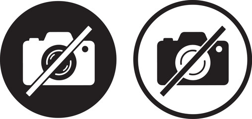No photo icon set in two styles . No photography icon . Vector illustration