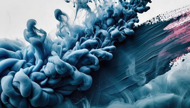 Abstract blue ink cloud in water
