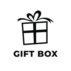 gift box icon logo design concept idea with bow