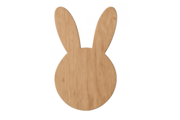 Wooden rabbit or bunny head silhouette cutout for easter