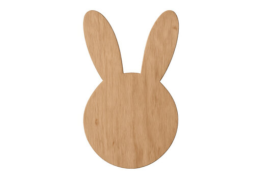 Wooden rabbit or bunny head silhouette cutout for easter - Powered by Adobe