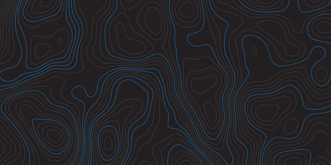 Abstract dark background with blue contour lines resembling a topographic map. Modern digital design for technology, geography, or data visualization themes. Minimal, clean, and futuristic style.
