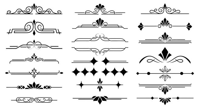 Naklejki Collection of decorative typographic elements and dividers