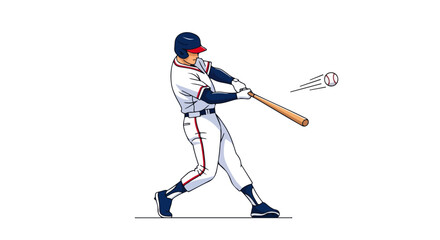 Obraz premium Baseball Player Vector – Sport Athlete Illustration with Bat and Ball