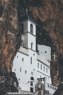 ostrog monastery in the mountains of montenegro