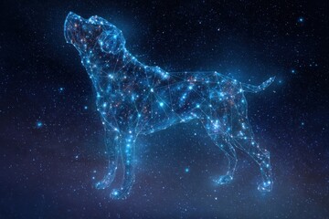 Majestic Canis Major: The Big Dog Constellation Illuminating the Night Sky with Stellar Lines