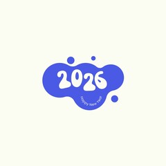 Happy New Year 2026 Blob Design