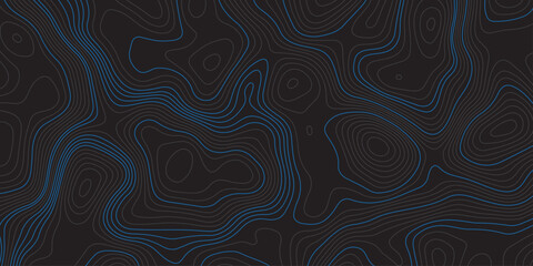 Abstract dark background with blue contour lines resembling a topographic map. Modern digital design for technology, geography, or data visualization themes. Minimal, clean, and futuristic style.