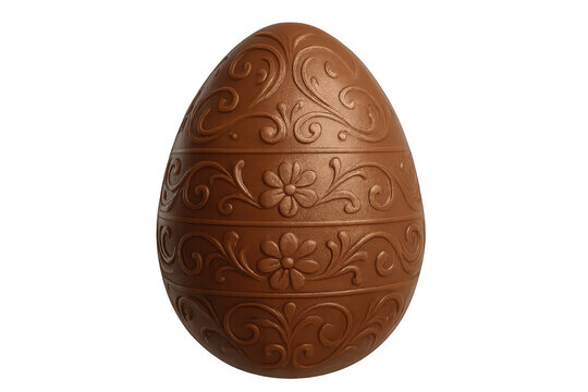 Embossed chocolate easter egg with floral pattern