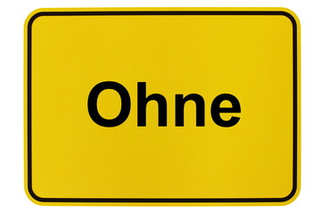 Illustration eines Ortsschildes der Gemeinde Ohne in Niedersachsen	