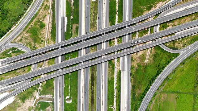 Aerial view bridge intersection between the highway numbers 290 and 304 Nakhon Ratchasima
