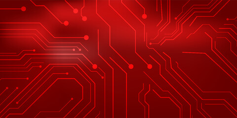 Red Circuit Board Technology Background. Suit for banner, web, brochure, pamflet and presentation