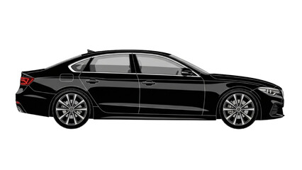 Sleek Sedan Automobile Black, Modern Car Design