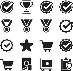 Achievement Icons Set Quality & Success Symbols