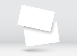 White business card icon in flat style. Blank template vector illustration on isolated background. Sticker, sheet, label, banner sign business concept.