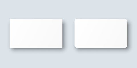 White business card icon in flat style. Blank template vector illustration on isolated background. Sticker, sheet, label, banner sign business concept.