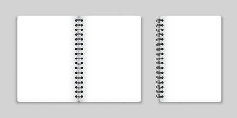 Realistic blank empty notebooks mockup icon in flat style. Paper notebook vector illustration on isolated background. Booklet sign business concept.