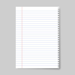 Realistic blank empty lined notebooks mockup icon in flat style. Paper line notebook vector illustration on isolated background. Booklet sign business concept.