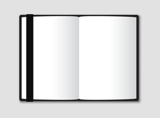 Realistic notebook mockup icon in flat style. Notepad vector illustration on isolated background. Booklet sign business concept.