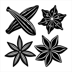 Artistic Arrangement of Natural Spices, Emphasizing Aromatic Flavor, Organic Ingredients, and Culinary Art for Healthy Cooking and Gourmet Meals.