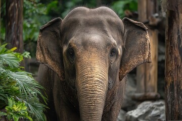 Fototapeta premium Rescue Mission for the Critically Endangered Sumatran Elephant in Bali, Indonesia - A Symbol of Asian Wildlife Conservation