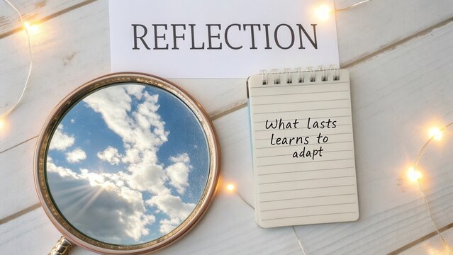 Reflection on Change and Growth with Inspirational Quotes in a Bright Setting