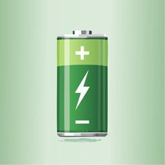 Illustration design plat de batterie chargée verte