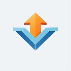 Flèche abstraite directionnelle isolée vectorielle