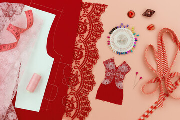 Clothing design and sewing. Fabric, patterns, and sewing accessories. Sewing is a type of handicraft.