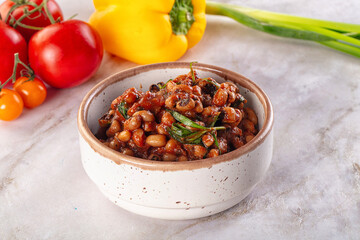 Black eye beans wutg tomato sauce
