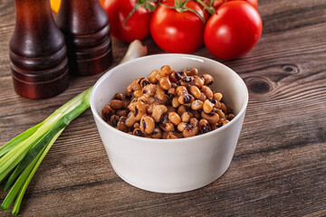 Canned Black eye bean in the bowl