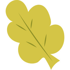 Stylized Golden Oak Leaf Silhouette With Visible Veins And Stem On A Transparent Background