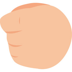 Stylized Illustration Of A Human Fist Clenched In A Light Peach Skin Tone With Soft Shadows And A Transparent Background Representing Strength Power And Determination In A Simple Graphic Style