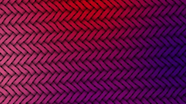 Motion Background Animation Vibrant gradient woven texture with a herringbone pattern transitioning from red to purple.